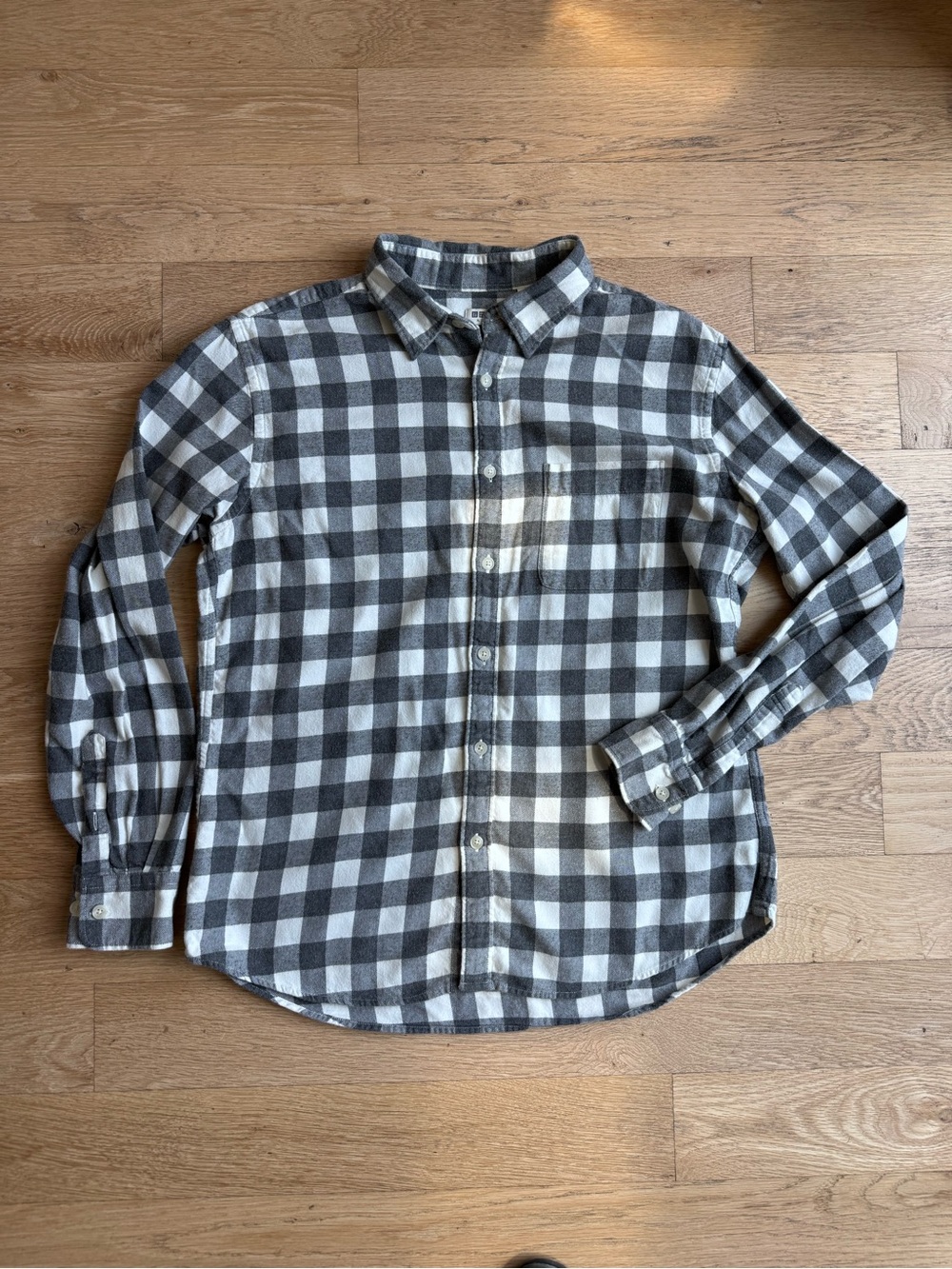 Uniqlo Black and White Check Button-Down Shirt